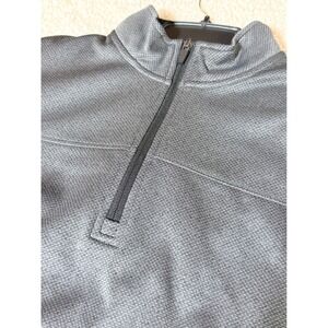 Grand Slam Performance Mens Gray Quarter Zip Pullover Textured Golf Top Large